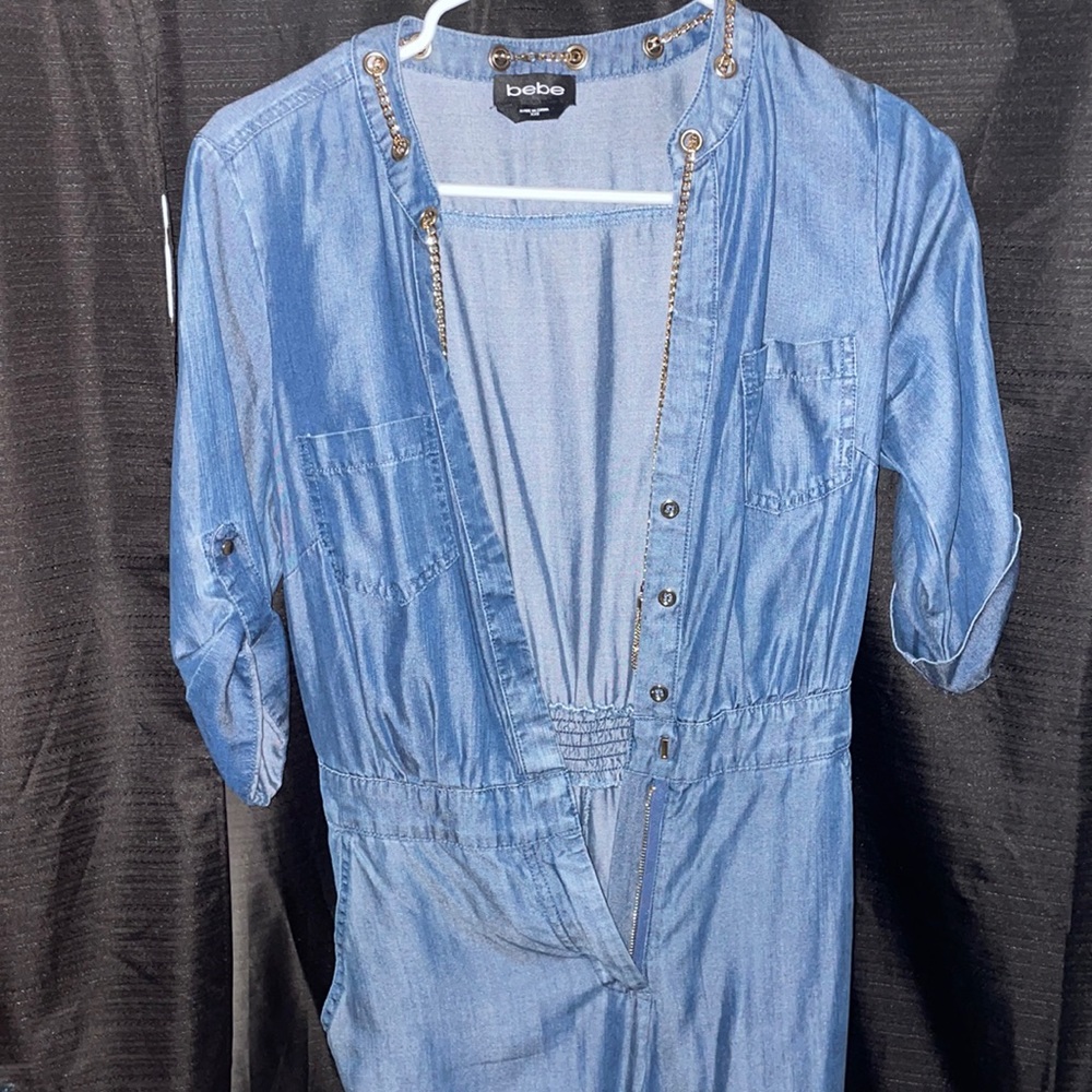 Jumpsuit with a denim look.